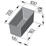Форма для хлеба Тостерная (200 х 100 х 90 мм)